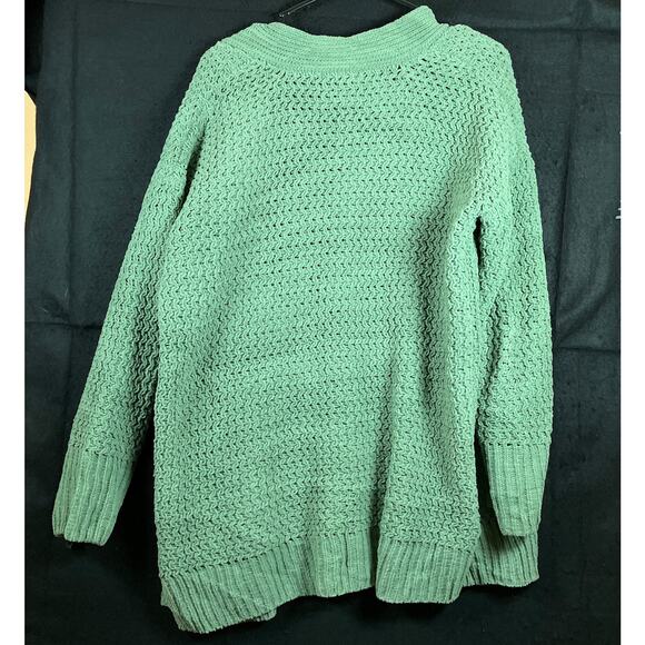 Sonoma Womens Sweater Green Knit Cardigan Open Front Large - Picture 10 of 12